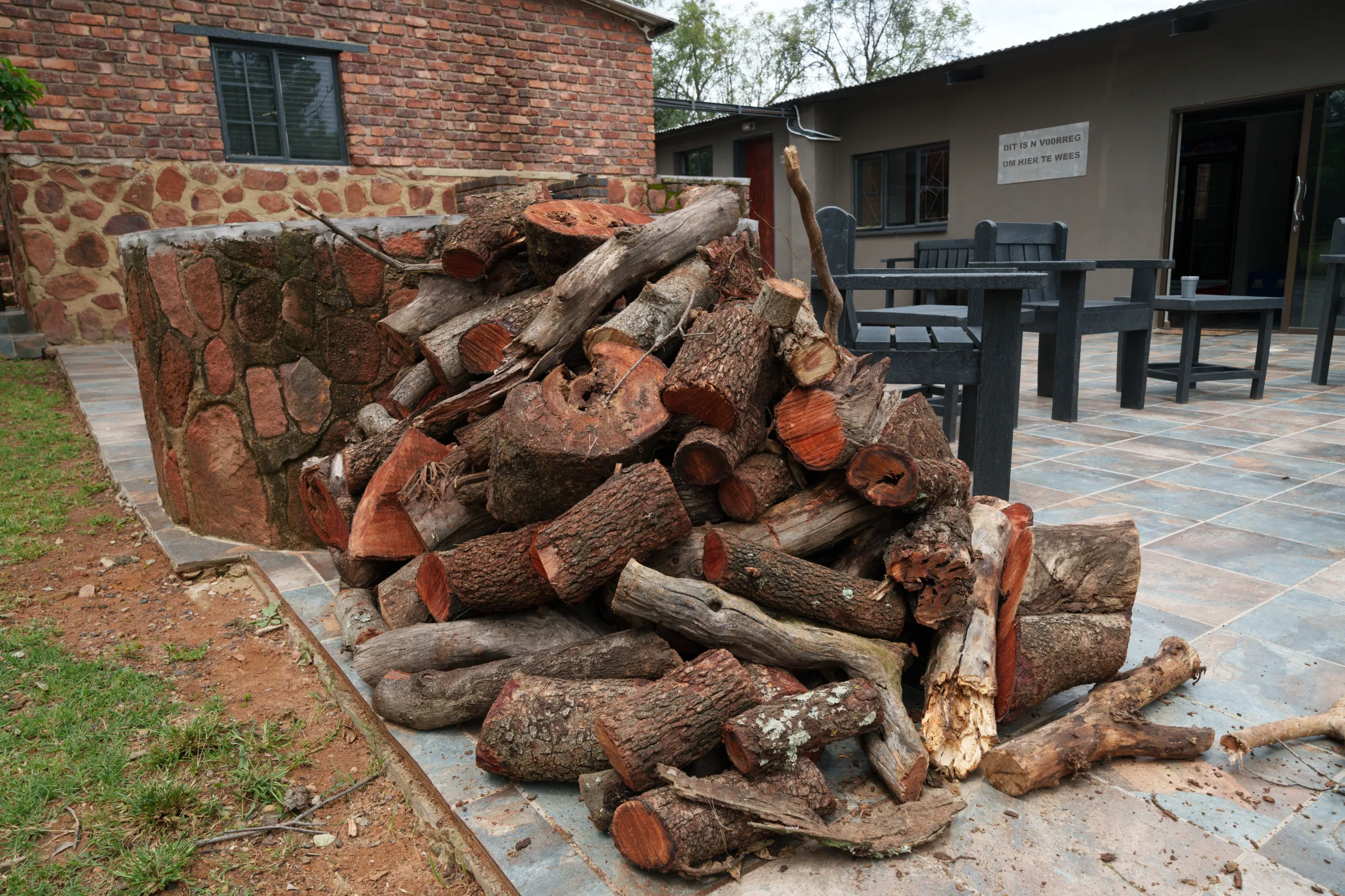 Firewood stacked