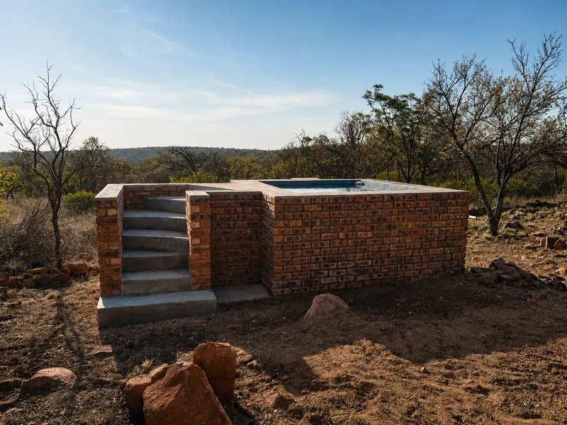 Private swimming pool at the Sunset Cabin